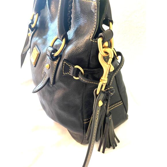 Dooney & Bourke Florentine Black Pebble Leather Satchel Handbag Crossbody Bag - Picture 3 of 14
